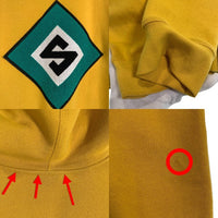 STUSSY ステューシー プルオーバースウェットパーカー イエロー バックパイルSロゴ Size M 福生店