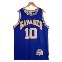 80's adidas アディダス SAVAGES Dennis Rodman デニス・ロッドマン ゲームシャツ ユニフォーム ブルー Size XXL 福生店