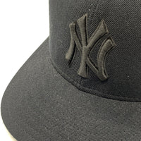 90's New Era ニューエラ MLB ニューヨーク・ヤンキース 59FIFTY ベースボールキャップ ブラック ウール USA製 Size 7 3/8 (58.7cm) 福生店