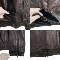 adidas アディダス ALYASHA アルヤシャ LEATHER RIDERS JACKET SHEEPSKIN LEATHER レザー ライダースジャケット シープスキン 羊革 ブラック E75732 Size L 福生店