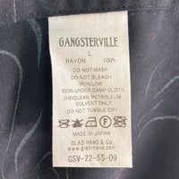GANGSTERVILLE ギャングスタービル レーヨン オープンカラー アロハシャツ ブラック sizeL 瑞穂店