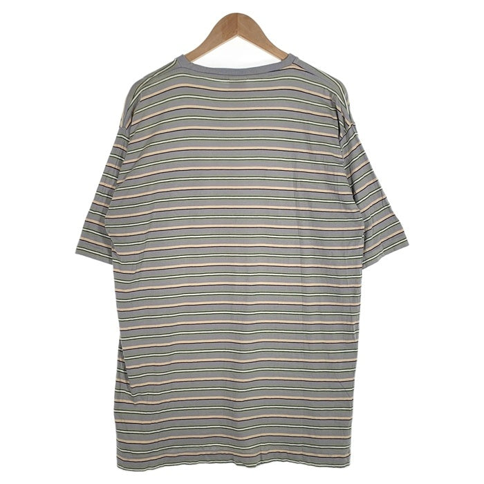 old Stussy マルチボーダー 刺繍ロゴ オーバーサイズTシャツ 80s 80年代 ステューシー スケートブランド スケートボード