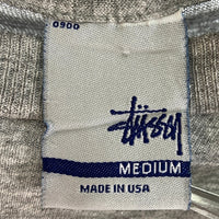 STUSSY ステューシー 銀タグ USA製 シングルステッチ サッカーチーム グラフィック Tシャツ グレー sizeM 瑞穂店