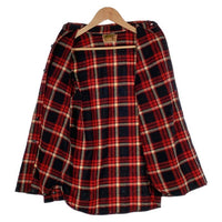 40's ウールシャツ マチ付 レッド ブラック ブランド不明 Size M 相当 福生店