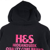 Hide&Seek ハイドアンドシーク SLOW&SEXY Hooded Sweat Shirt プリント プルオーバースウェットパーカー ブラック H30th-110225 Size L 福生店