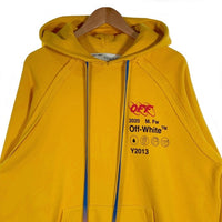 OFF-WHITE オフホワイト 19AW インダストリアル プリント プルオーバースウェットパーカー イエロー OMBB057F19E30016 Size S 福生店