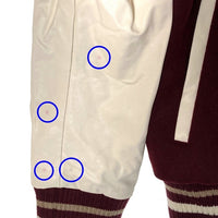 glamb グラム 袖フェイクレザー ウールスタジャン ダブル GB15WT/JKT11 バーガンディー Size 4 瑞穂店