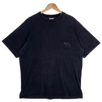 90`s CAMEL キャメル プリント ポケットTシャツ 半袖 ブラック 袖裾シングル ONEITA Size XL 福生店