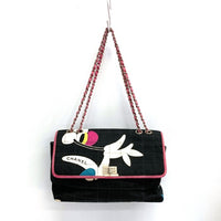 CHANEL シャネル 2.55 チョコバー チェーンショルダーバッグ 花柄 ギャランティカード付 ブラック 瑞穂店