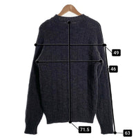noyoco ノヨコ メリノウール ブロックチェック ニットセーター チャコールグレー Size S 福生店
