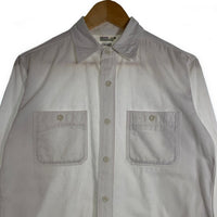 WAREHOUSE ウエアハウス 3035 TRIPLE STITCH WORK SHIRT LOOSE-FIT ワークシャツ 長袖 ホワイト マチ付き Size 36 福生店