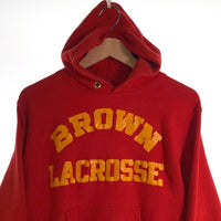 80's Champion チャンピオン BROWN LACROSSE ラバープリント リバースウィーブ プルオーバースウェットパーカー レッド Size S 福生店