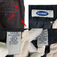 00's OLD NAVY オールドネイビー タック コーデュロイパンツ ブラック Size 34 福生店