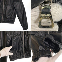 PRADA SPORT プラダスポーツ バンドカラー ジップアップ ナイロンジャケット ポリウレタンコーティング ブラック SGH223 Size 48 福生店