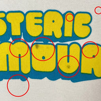 HYSTERIC GLAMOUR ヒステリックグラマー 2CF-4530 90's プリント バイカラーパーカー ホワイト×ブルー sizeFREE※首元汚れ有★ 瑞穂店