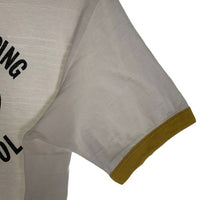 WAREHOUSE ウエアハウス FLINTKNAPPING FIELD SCHOOL リンガーTシャツ ホワイト マスタード Size M 福生店