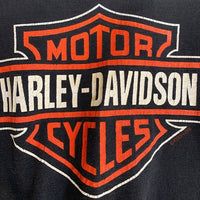 90's~ HARLEY DAVIDSON ハーレーダビッドソン バー&シールド イーグル プリントTシャツ ブラック 1999コピーライト Size XL 福生店