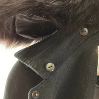 PURE CASHMERE ピュアカシミヤ カシミヤ100% フォックスファー ロングコート ブラック size9号 瑞穂店