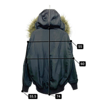 Roger&Raw ロジャーアンドロウ フードファーブルゾン ビッグシルエットファーMA-1 ブラック×カーキ sizeM 瑞穂店