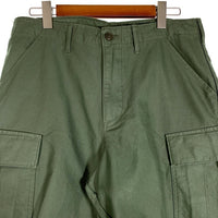 DESCENDANT ディセンダント ミリタリーカーゴショーツ ショートパンツ グリーン 裾カットオフ Size 3 福生店