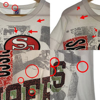 90's NFL 49ERS フロントオーバープリントTシャツ ホワイト 1991コピーライト LOGO7 size XL 相当 福生店