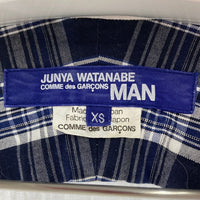 JUNYA WATANABE COMME des GARCONS MAN ジュンヤワタナベ コムデギャルソンマン WI-B010 AD2011 リネン混 タータンチェック パッチワークシャツ ホワイト sizeXS 瑞穂店
