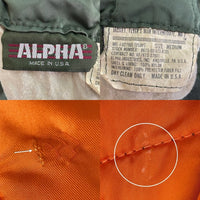 ALPHA INDUSTRIES アルファインダストリーズ USA製 80's 初期タグ IDEAL MA-1 フライトジャケット オリーブ sizeM 瑞穂店