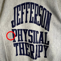 90's GENUS JEFFERSON PHYSICAL THERAPY プリント スウェットクルーネックトレーナー グレー USA製 Size M 福生店