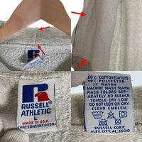 90`s RUSSELL ATHLETIC ラッセルアスレチック USA製 ジップアップ フーディー パーカー グレー Size L 福生店