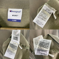 WTAPS ダブルタップス 20SS Champion チャンピオン BLANK SS ブランクショートスリーブTシャツ オリーブ C8-T342 Size XL 福生店