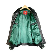 NFL NEW YORK JETS ニューヨーク・ジェッツ オールレザー スタジャン ジャケット 刺繡 ワッペン ブラック グリーン Size XXL 福生店