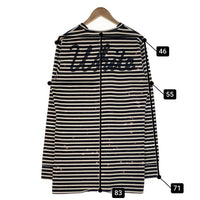 OFF-WHITE オフホワイト 15AW オーバーサイズ ボーダーロングスリーブTシャツ ダメージ加工 ブラック ホワイト イーストランド Size M 福生店