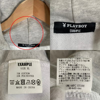 EXAMPLE エグザンプル PLAYBOY プレイボーイ プルオーバー フーディー パーカー アッシュグレー Size XL 福生店