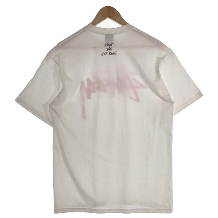 激レア　Stussy ロゴプリント Tシャツ Mサイズ 白 stussy】ステューシー 激レア ロゴ総柄 8ボール Tシャツ ロンT
