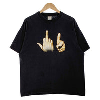 00's Fuck You Hand Sign ハンドサイン プリントTシャツ ブラック DELTA Size XL 福生店