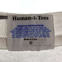 90`s Human-i-Tees アメリカ製 ゴリラ 企業 哲学 半袖 Tシャツ ホワイト Size L 福生店