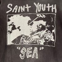 SAINT Mxxxxxx セントマイケル 21AW WIND AND SEA ウィンダンシー LS T-SHIRT ヴィンテージ加工 プリント ロングスリーブTシャツ フェードブラック SM-A21-0000-061 Size L 福生店