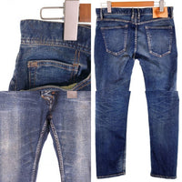 TMT ティーエムティー 20AW HYBRID-STRETCH DENIM 5P FRONT POINT CROPPED TAPERED ハイブリッドストレッチデニム ジーンズ スリム アンクル インディゴ USED/ダメージ加工 TPT-F2003 Size M 福生店