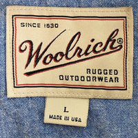 Woolrich ウールリッチ 90s エルボーパッチ ウールシャツ ネイビー sizeL 瑞穂店