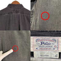 90's Polo Ralph Lauren ポロラルフローレン ブラックデニム ワークシャツ 長袖 メタルボタン Size XL 福生店