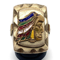 40's MEXICAN BIKER RING メキシカン バイカーリング インディアンモチーフ 合金 Size 15号 福生店