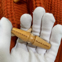 BURBERRY BLACK LABEL バーバリーブラックレーベル ショールカラーウールカーディガン オレンジ Size 3 福生店