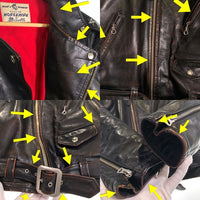 Durable デュラブル CODE33 DOUBLE RIDERS ホースハイド ワンスターダブルライダースジャケット ブラック 茶芯 レプリカ ノーブランド Size 46 福生店