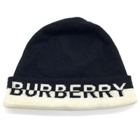 BURBERRY LONDON ENGLAND バーバリー ニットビーニー ブラック ホワイト 福生店