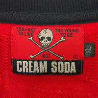 CREAM SODA クリームソーダ スウェット トレーナー Vネック レッド sizeXL 瑞穂店