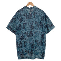 80-90's JIMMY'Z ジミーズ コットン リネン 総柄プリント ハワイアンシャツ アロハ ブルー USA製 Size M 福生店