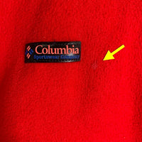 80's Columbia コロンビア Radial Sleeve ジップアップフリースジャケット リブ レッド Size L 福生店