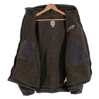 Carhartt カーハート Sherpa Lined Jacket ダック シェルパラインド ジャケット 内ボア J141 刺繡 ワッペン ブラック Size L-R 福生店