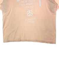 STUSSY ステューシー メキシコ製 ワールドツアー Tシャツ ピンク sizeXL 瑞穂店