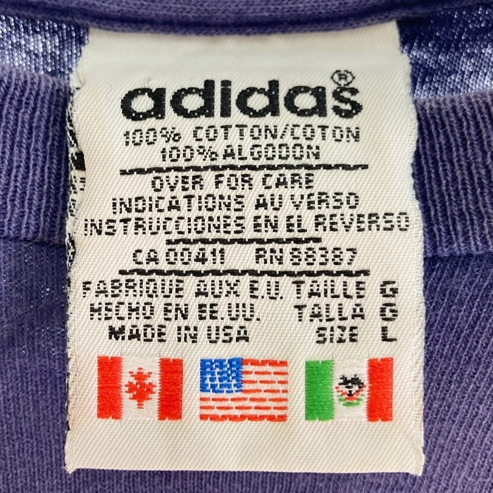 adidas アディダス USA製 万国旗タグ 前後トレフォイル Tシャツ